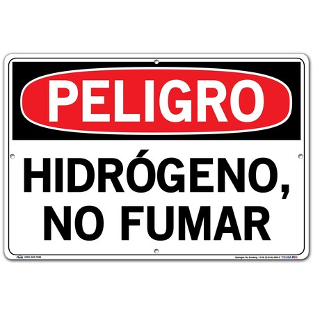 Vestil Aluminum Sign, 12-1/2" Height, 18-1/2" Width, Aluminum, Rectangle, Spanish SI-D-12-D-AL-080-S